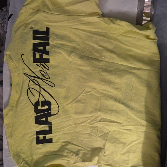 Flag Nor Fail Yellow and Purple Statement Tee - Picture 2 of 3